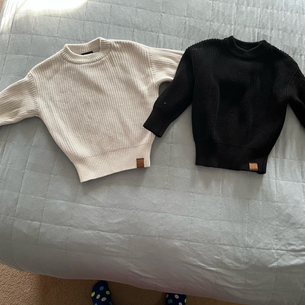 {Little Bipsy} Black and White Sweater Set